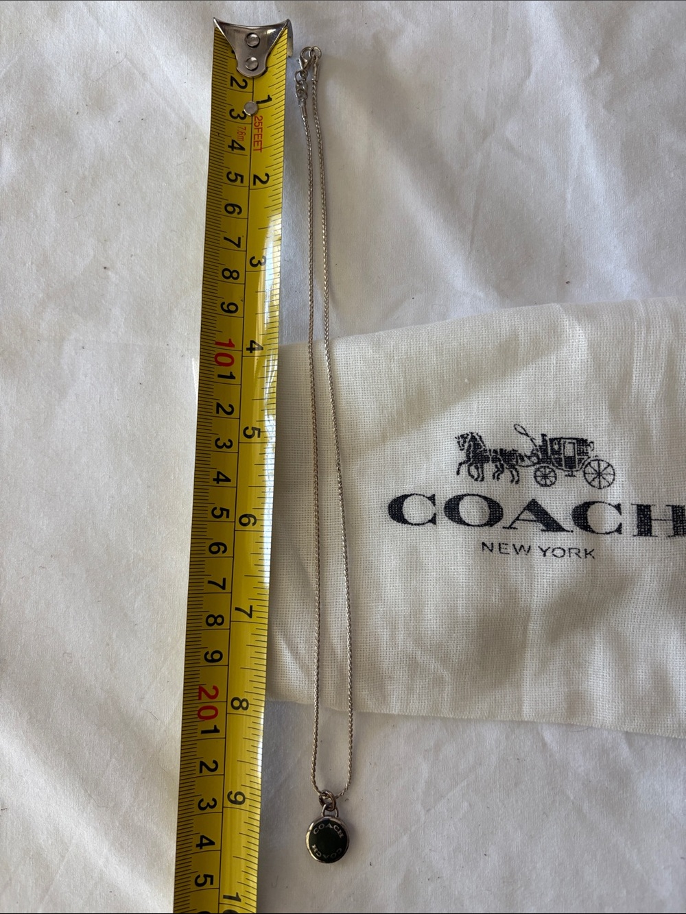 Silver 925 chain with a Coach Enamel Logo Disc - Picture 4 of 5